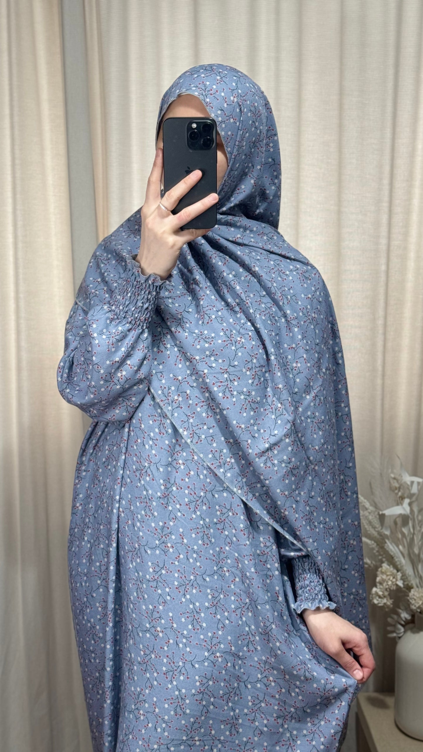 Blue Prayer Dress / Overhead Abaya / Prayer Abaya Set / Prayer Dress for Woman / Prayer Clothes Muslim / Prayer Gown / Prayer Outfit/ Salah Dress / Namaz Dress / Ramadan Outfit