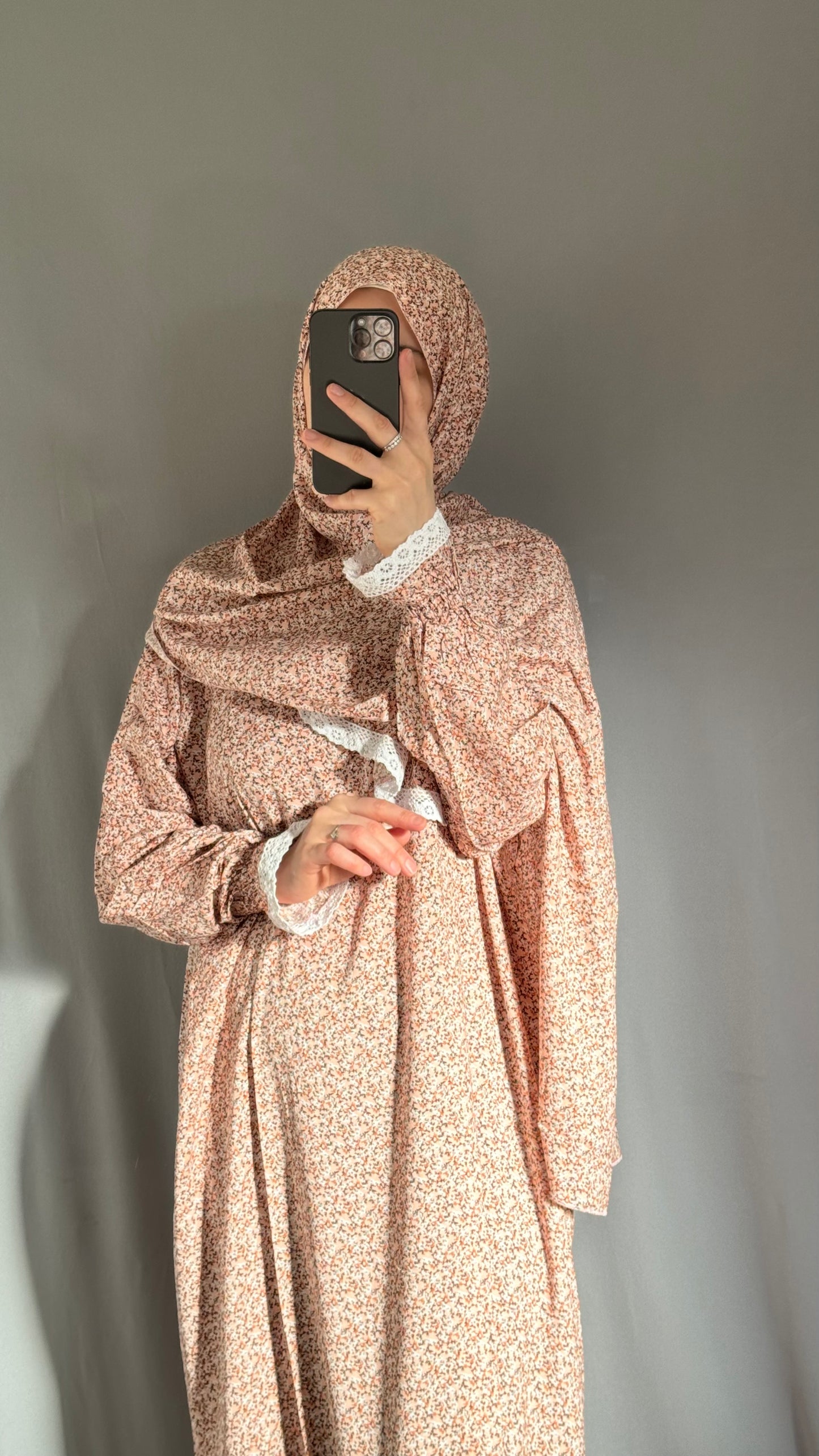 Floral Pink Prayer Dress, Prayer clothes for women, Islamic Prayer dress, Prayer Outfit, Prayer Set, Prayer Hijab, Salah dress, Islamic Gift, Muslim clothing, Prayer abaya