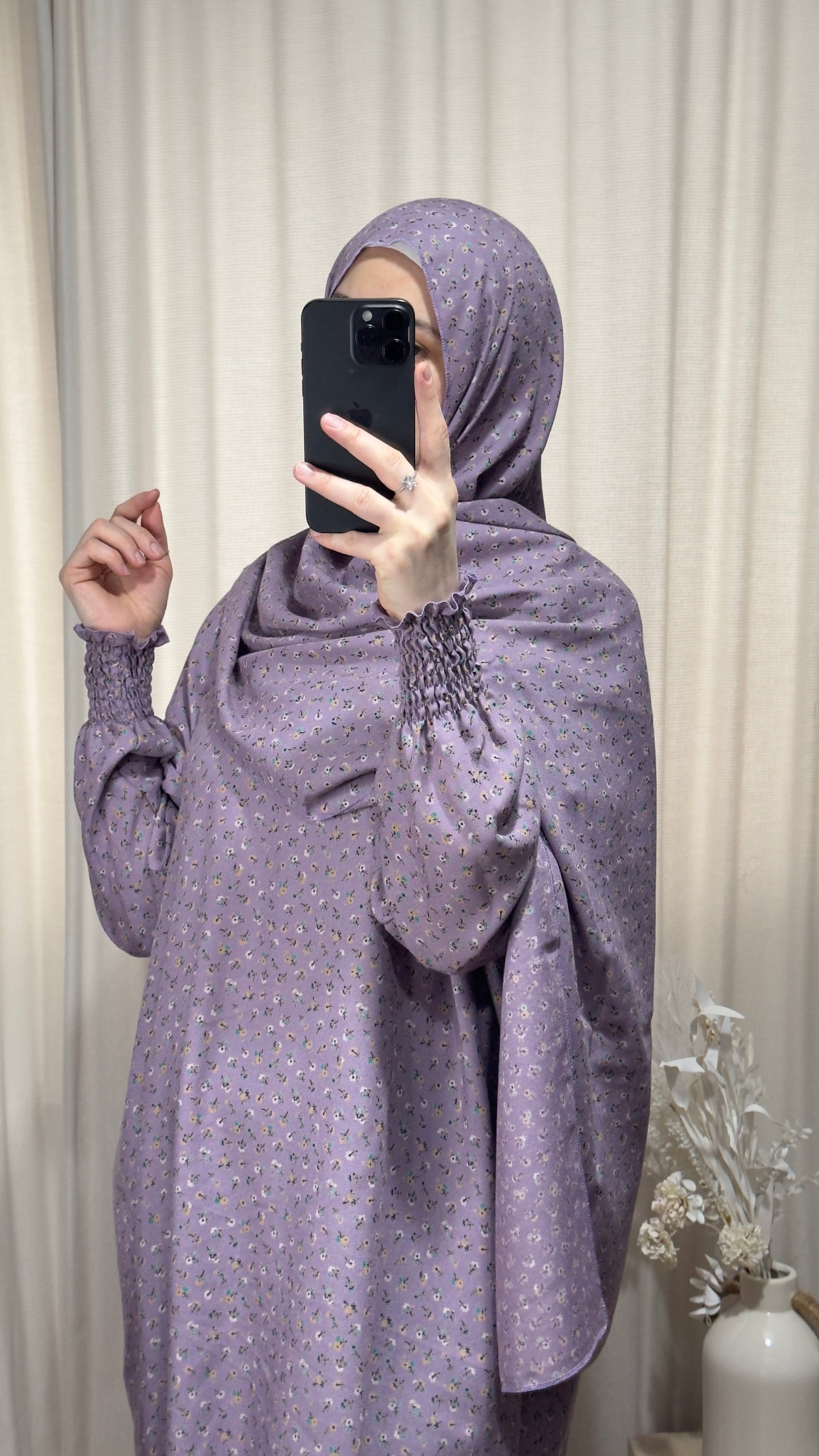 Elegant Purple Prayer Dress, Prayer Outfit, Maxi Dress, Khimar, Islamic Dress, Prayer Abaya, Prayer set, Islamic gift, PrayerHijab, Umrah Abaya, Ramadan Abaya, One Size Prayer Dress