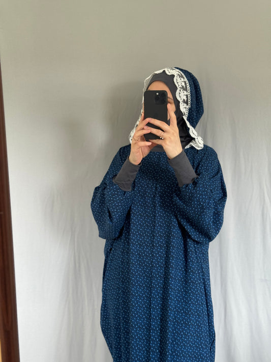 One Piece Oversize Prayer Dress, Blue Prayer Dress Set, High Quility Prayer Dress, Muslim Women Gift, Abaya, Full Body Cover Dress, Hajj Dress, Prayer Outfit, Eid gift