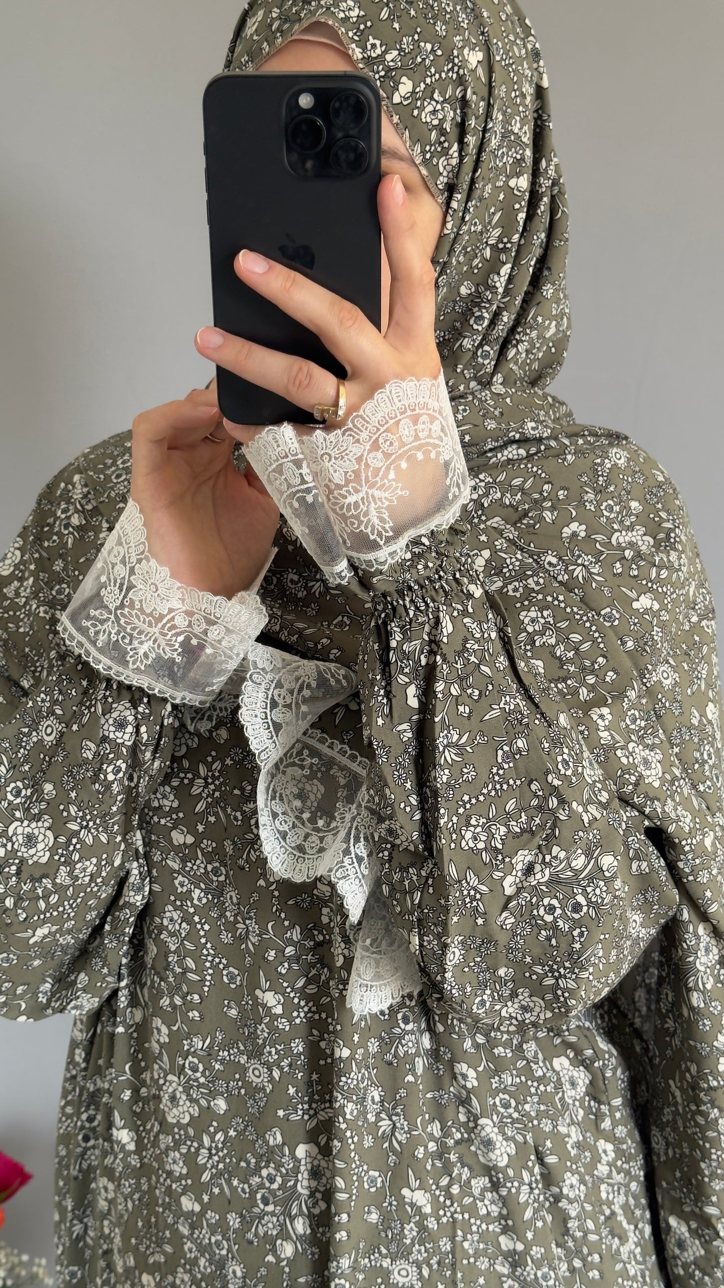 Olive Green Cotton Prayer Dress, Prayer clothes for women, Islamic Prayer dress, Prayer Outfit, Prayer Set, Prayer Hijab, Salah dress, Islamic Gift, Muslim clothing, Prayer abaya