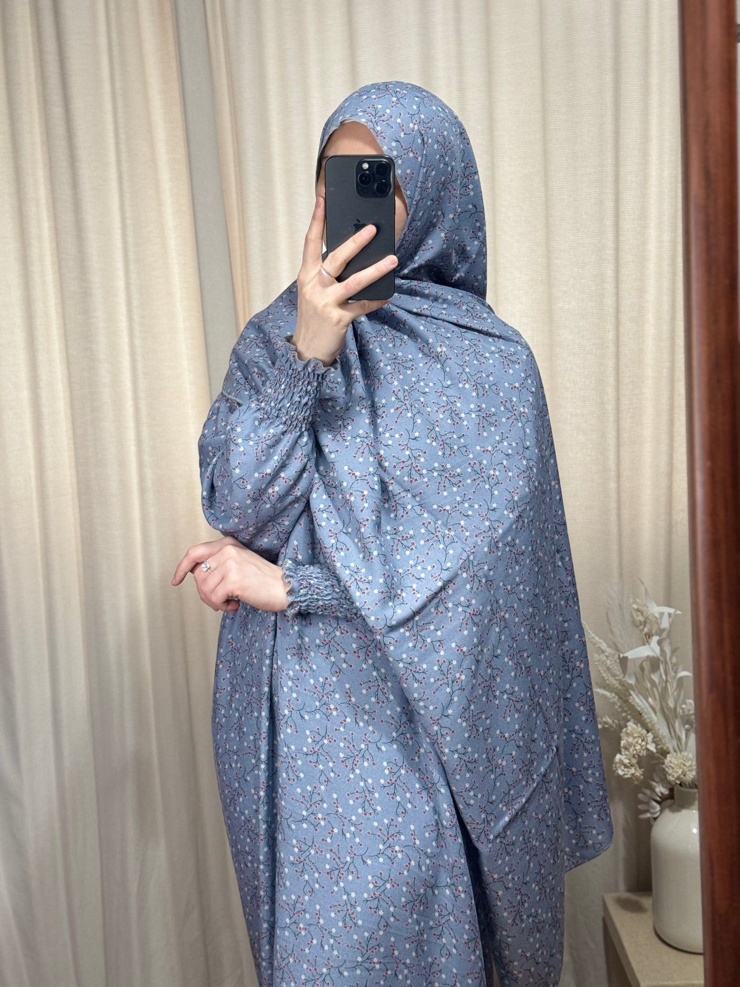 Blue Prayer Dress / Overhead Abaya / Prayer Abaya Set / Prayer Dress for Woman / Prayer Clothes Muslim / Prayer Gown / Prayer Outfit/ Salah Dress / Namaz Dress / Ramadan Outfit