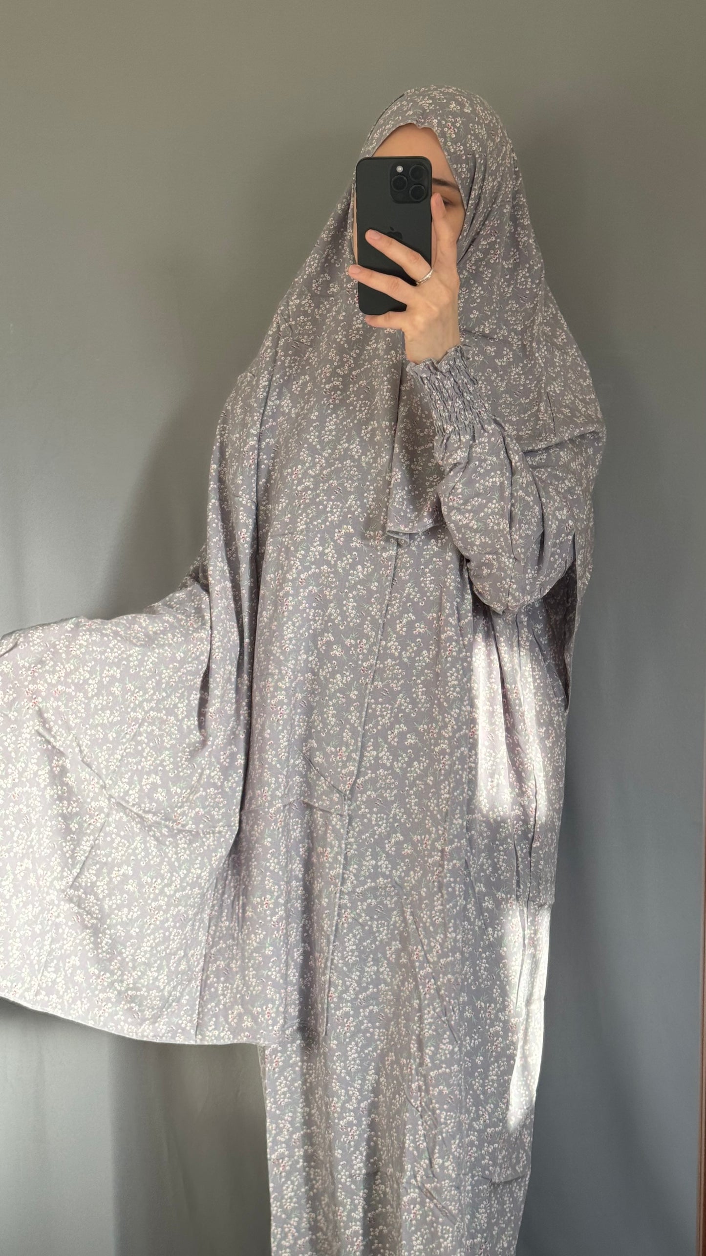 Grey Prayer Dress / Overhead Abaya / Prayer Abaya Set / Prayer Dress for Woman / Prayer Clothes Muslim / Prayer Gown / Prayer Outfit/ Salah Dress / Namaz Dress