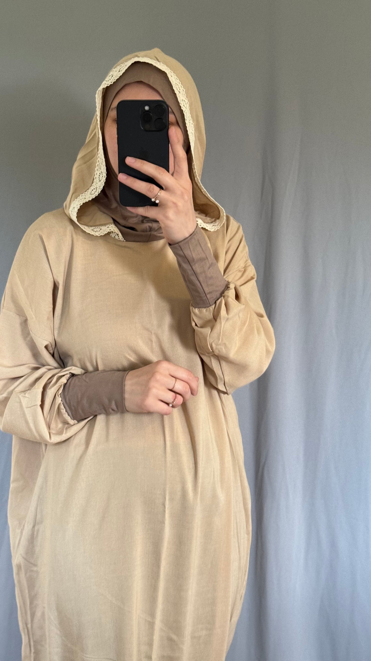 Muslim Women Beige Prayer Dress, One Piece Prayer dress, Islamic gifts, Salah dress, Prayer set, Prayer outfit,Prayer clothes for women, Islamic Prayer dress, Abaya