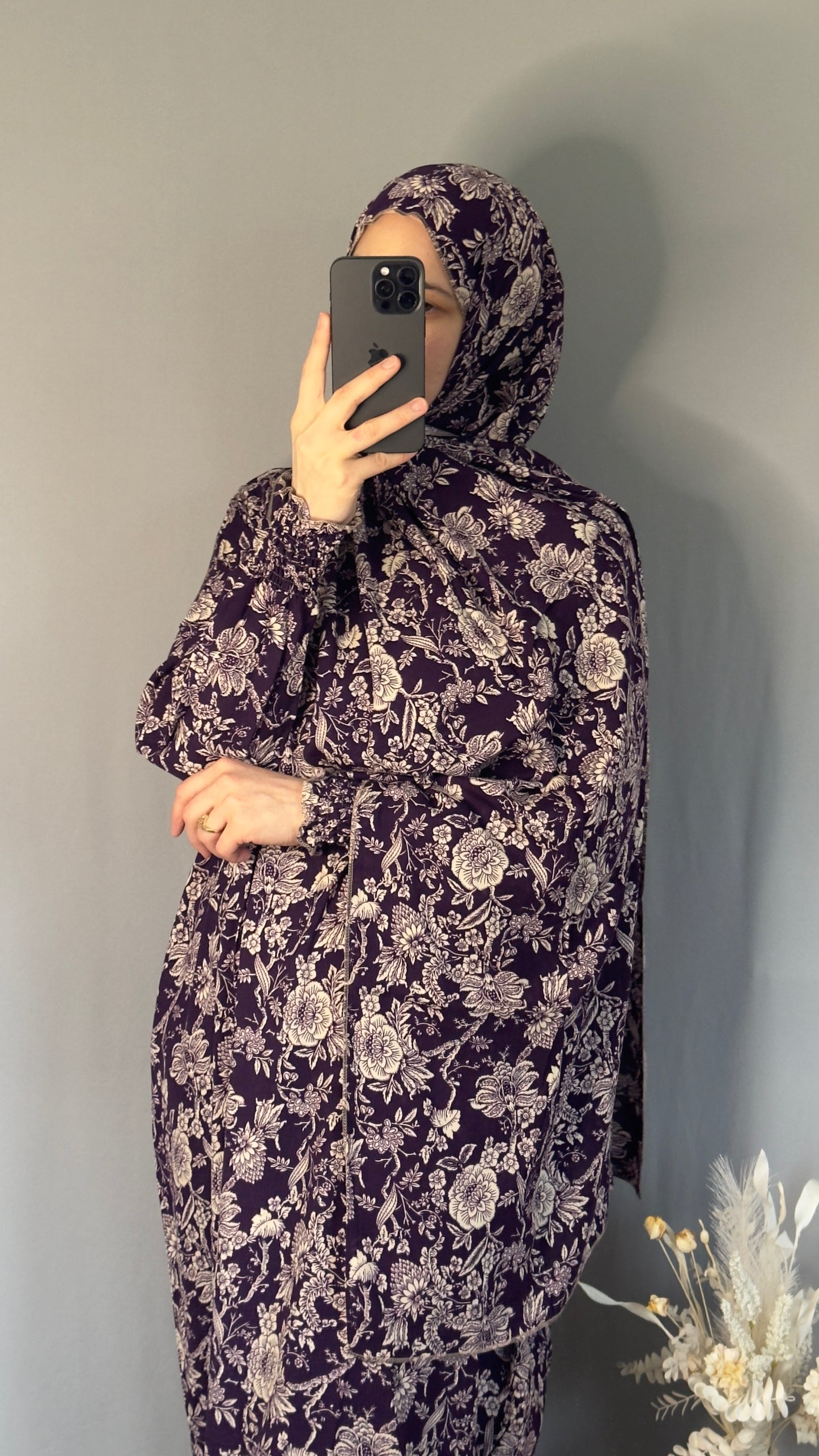 Elegant Prayer Dress, Purple Prayer Outfit, Maxi Dress, Khimar, Islamic Dress, Prayer Abaya, Prayer set, Islamic gift, PrayerHijab, Umrah Abaya, Ramadan Abaya