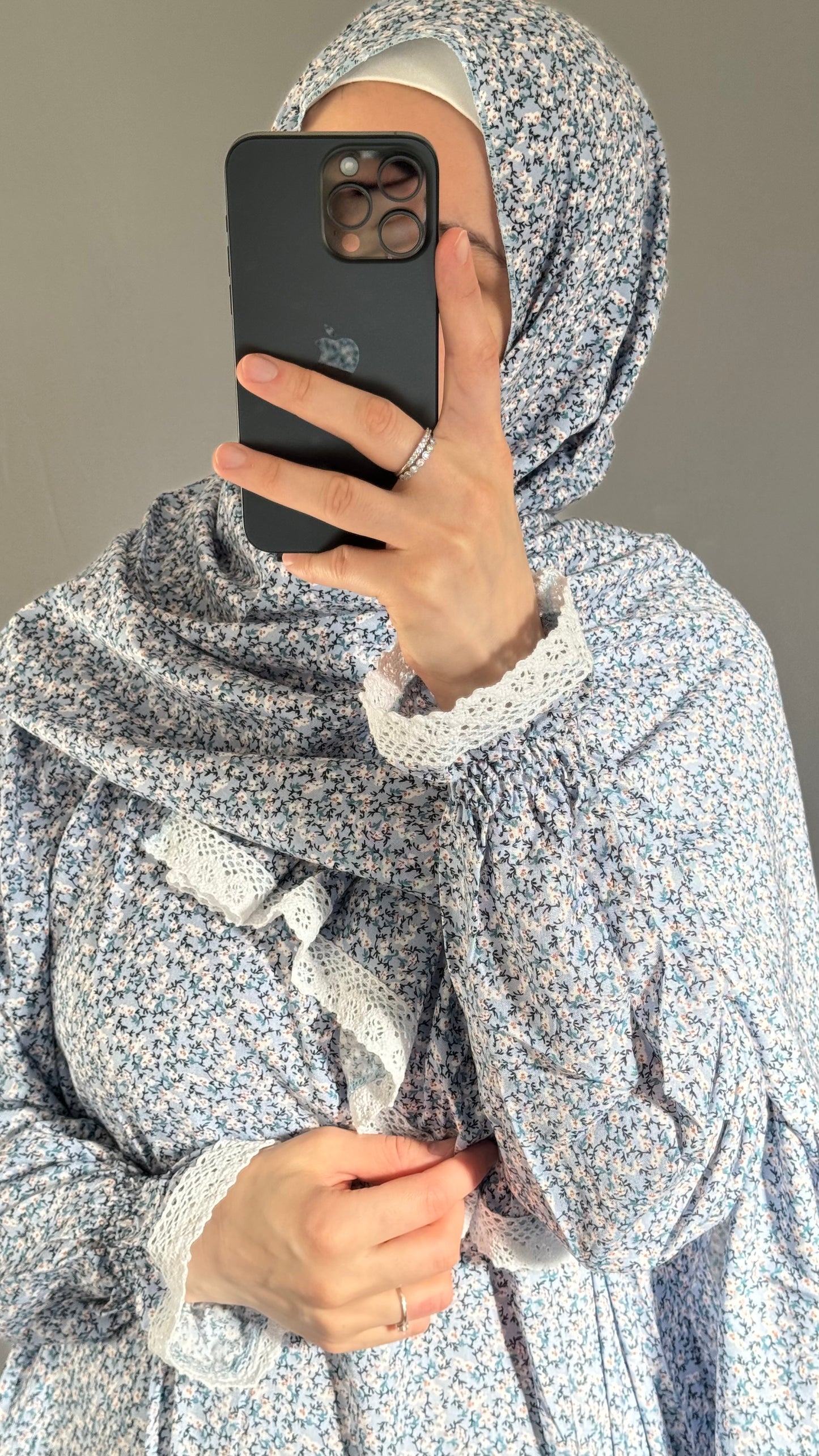 Blue Prayer Dress / Prayer Abaya / muslim one piece prayer garment / Modest prayer outfit / Travel-friendly prayer dress / One-size prayer garmen / Hijab-friendly dress for prayer / Prayer Dress with attached Hijab / Salah clothes