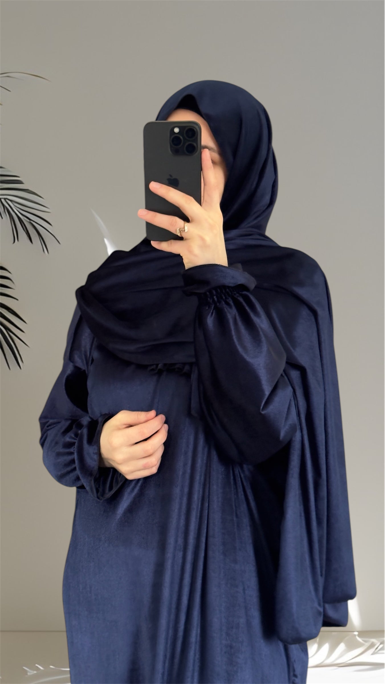 Navy Velvet Prayer Dress, Prayer clothes for women, Islamic Prayer dress, Prayer Outfit, Prayer Set, Prayer Hijab, Salah dress, Islamic Gift, Muslim clothing, Prayer abaya