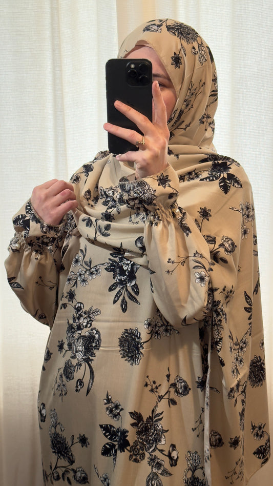 Beige Prayer Dress / Overhead Abaya / Prayer Abaya Set / Prayer Dress for Woman / Prayer Clothes Muslim / Prayer Gown / Prayer Outfit/ Salah Dress / Namaz Dress