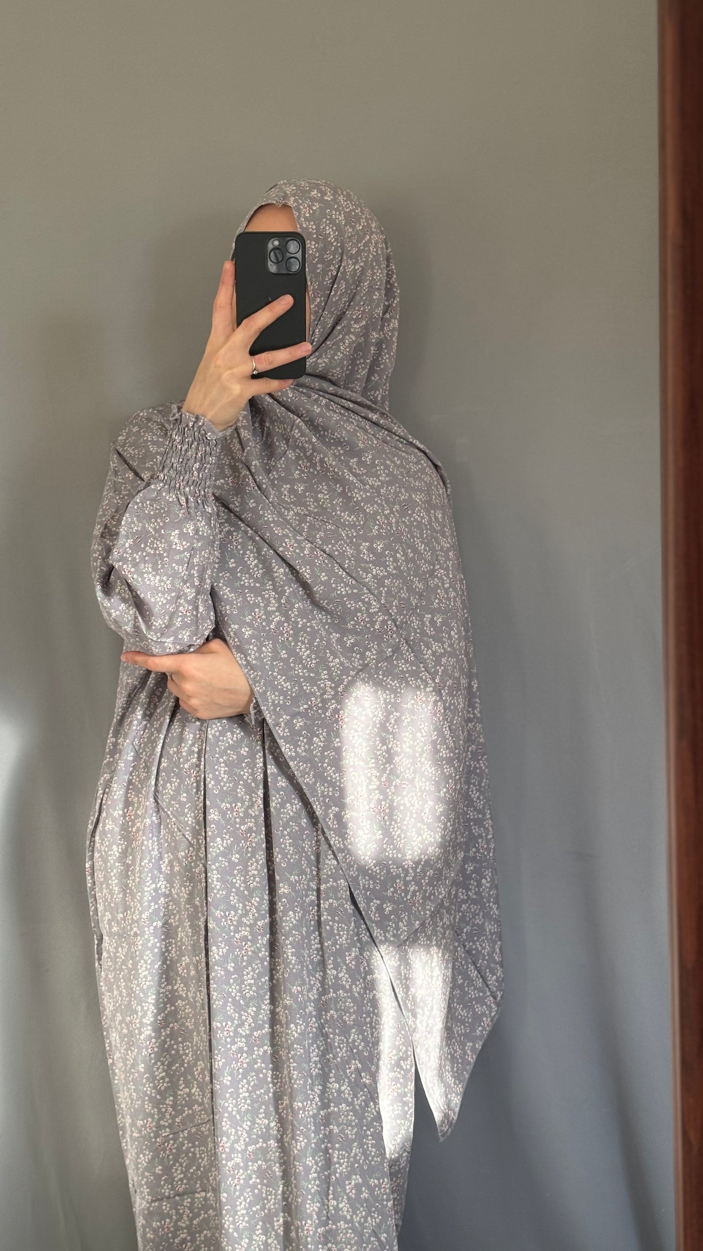 Grey Prayer Dress / Overhead Abaya / Prayer Abaya Set / Prayer Dress for Woman / Prayer Clothes Muslim / Prayer Gown / Prayer Outfit/ Salah Dress / Namaz Dress