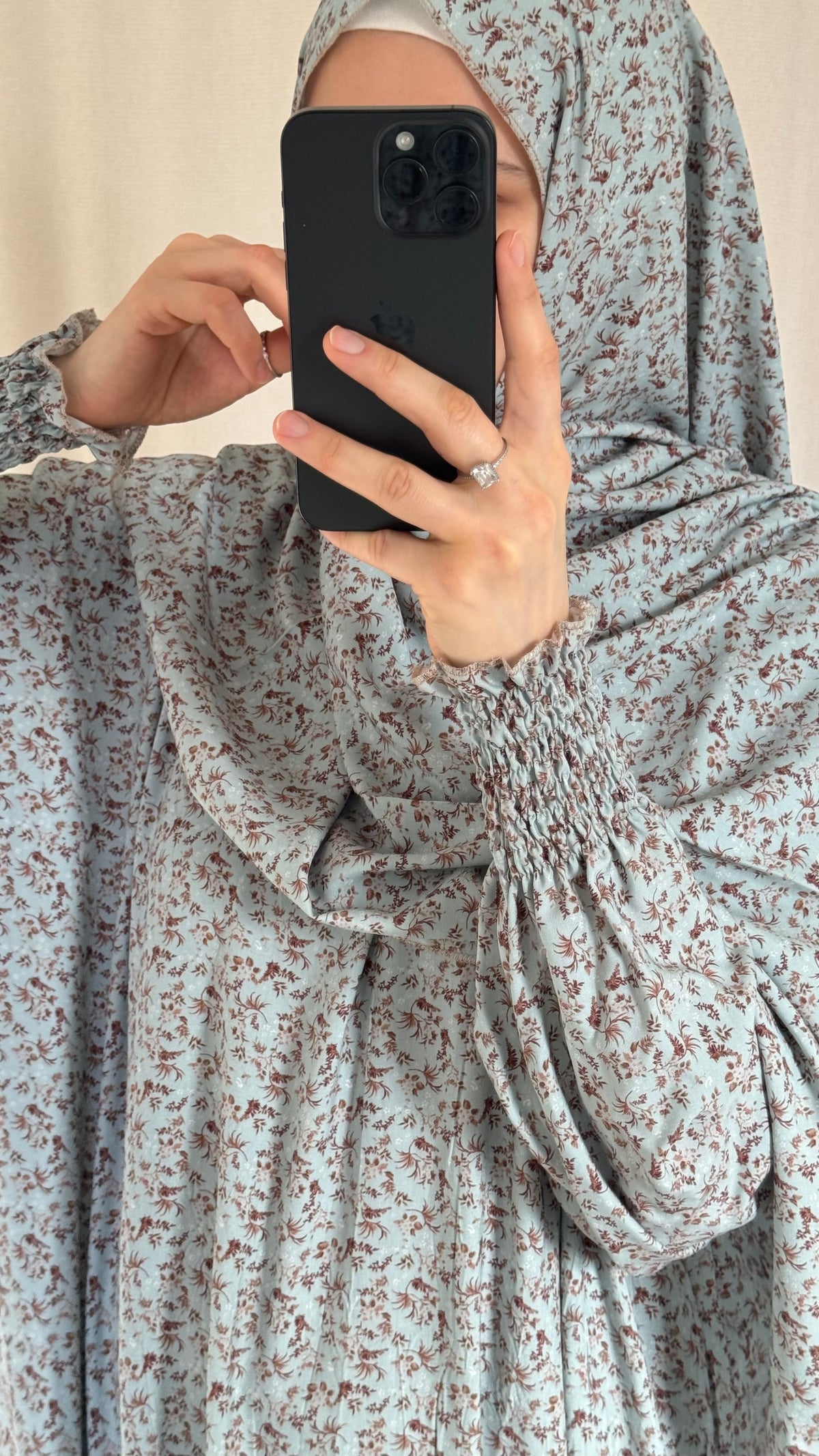 Blue Prayer Dress with Attached and Separate Hijab | Full Coverage Salah Dress for Namaz |
Breathable Cotton Salah Dress in 3 width Size | Islamic Prayer Clothes