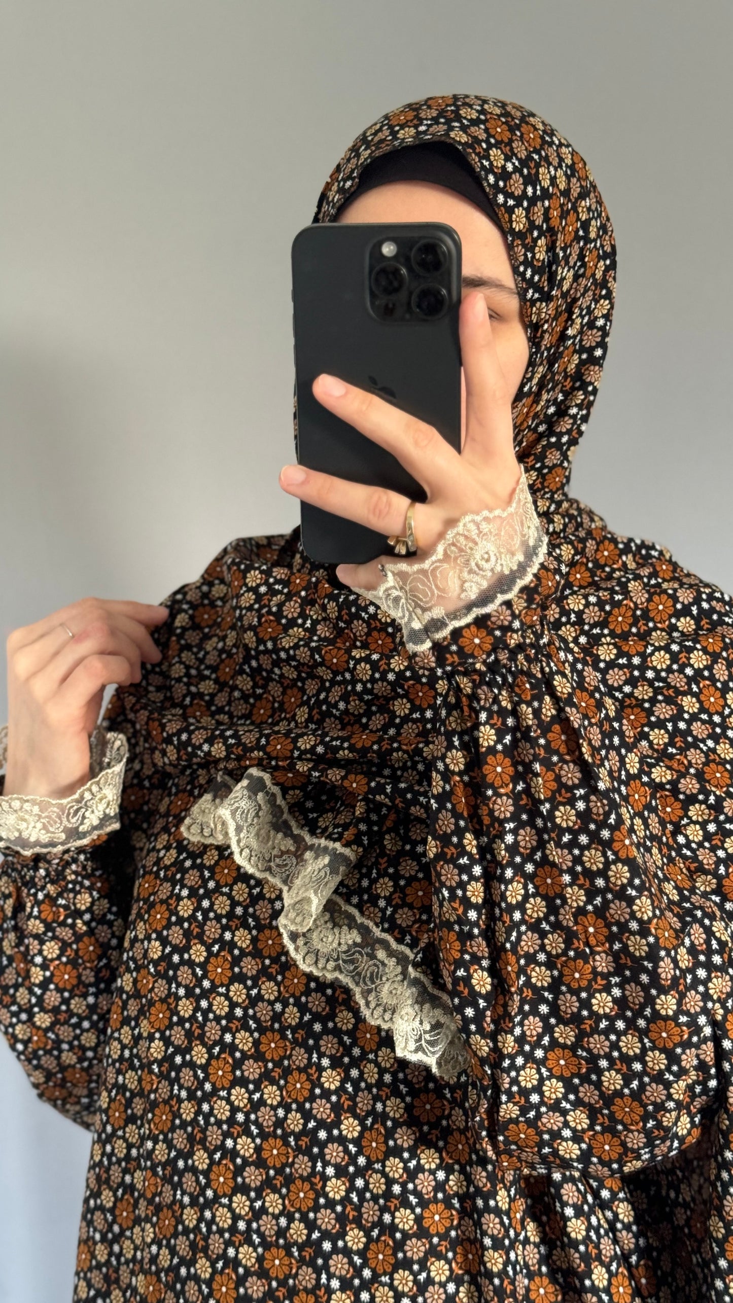 Floral Prayer Dress / Overhead Abaya / Prayer Abaya Set / Prayer Dress for Woman / Prayer Clothes Muslim / Prayer Gown / Prayer Outfit/ Salah Dress / Namaz Dress