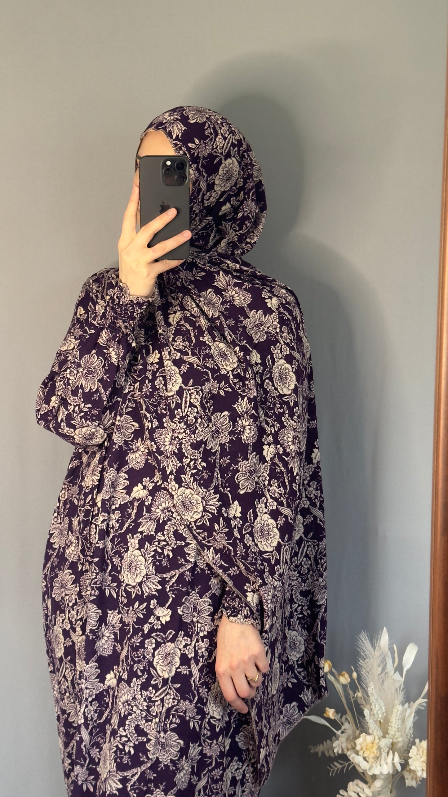 Elegant Prayer Dress, Purple Prayer Outfit, Maxi Dress, Khimar, Islamic Dress, Prayer Abaya, Prayer set, Islamic gift, PrayerHijab, Umrah Abaya, Ramadan Abaya