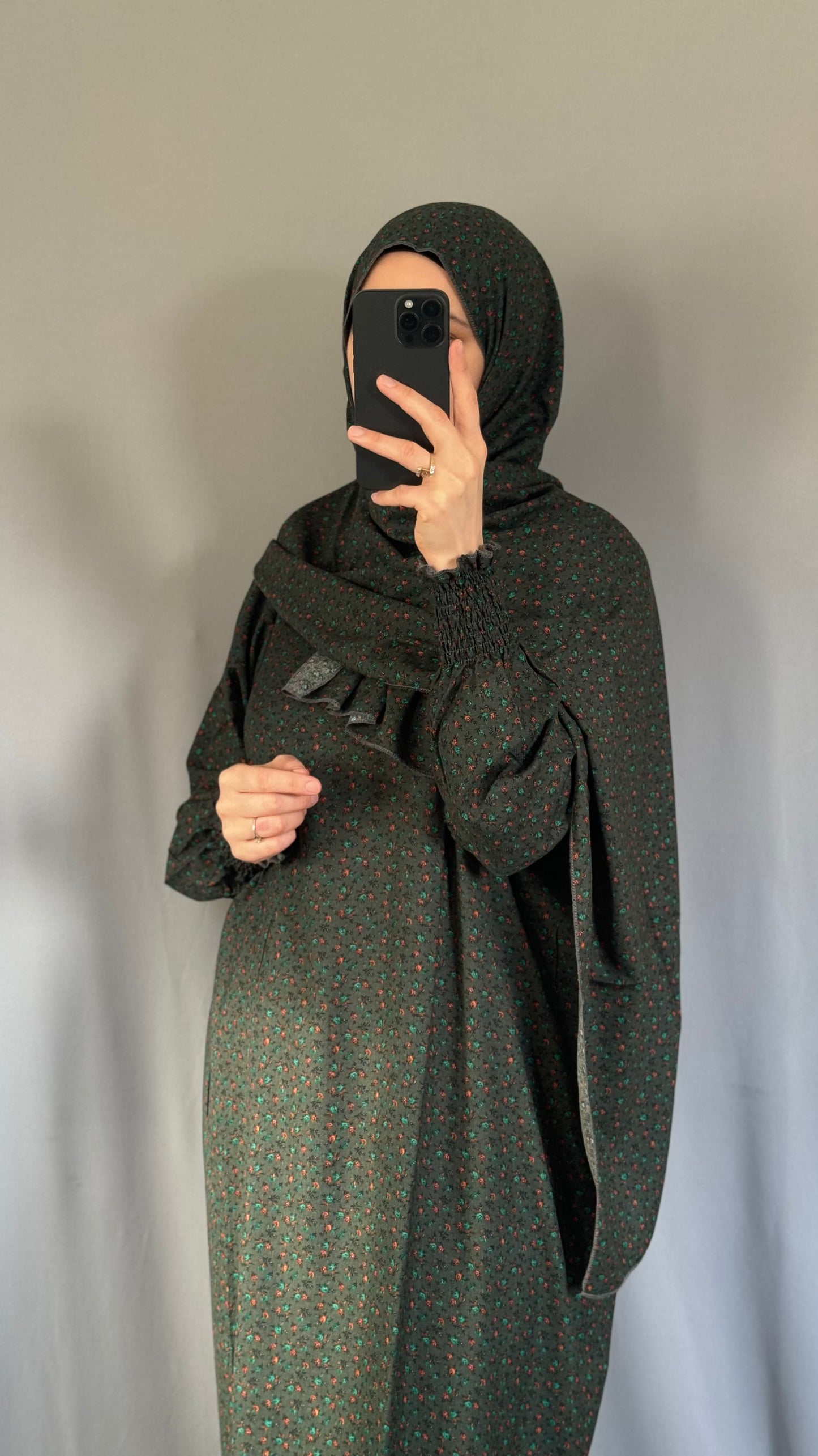 Elegant Green Prayer Dress, Prayer Outfit, Maxi Dress, Khimar, Islamic Dress, Prayer Abaya, Prayer set, Islamic gift, PrayerHijab, Umrah Abaya, Ramadan Abaya, One Size Prayer Dress