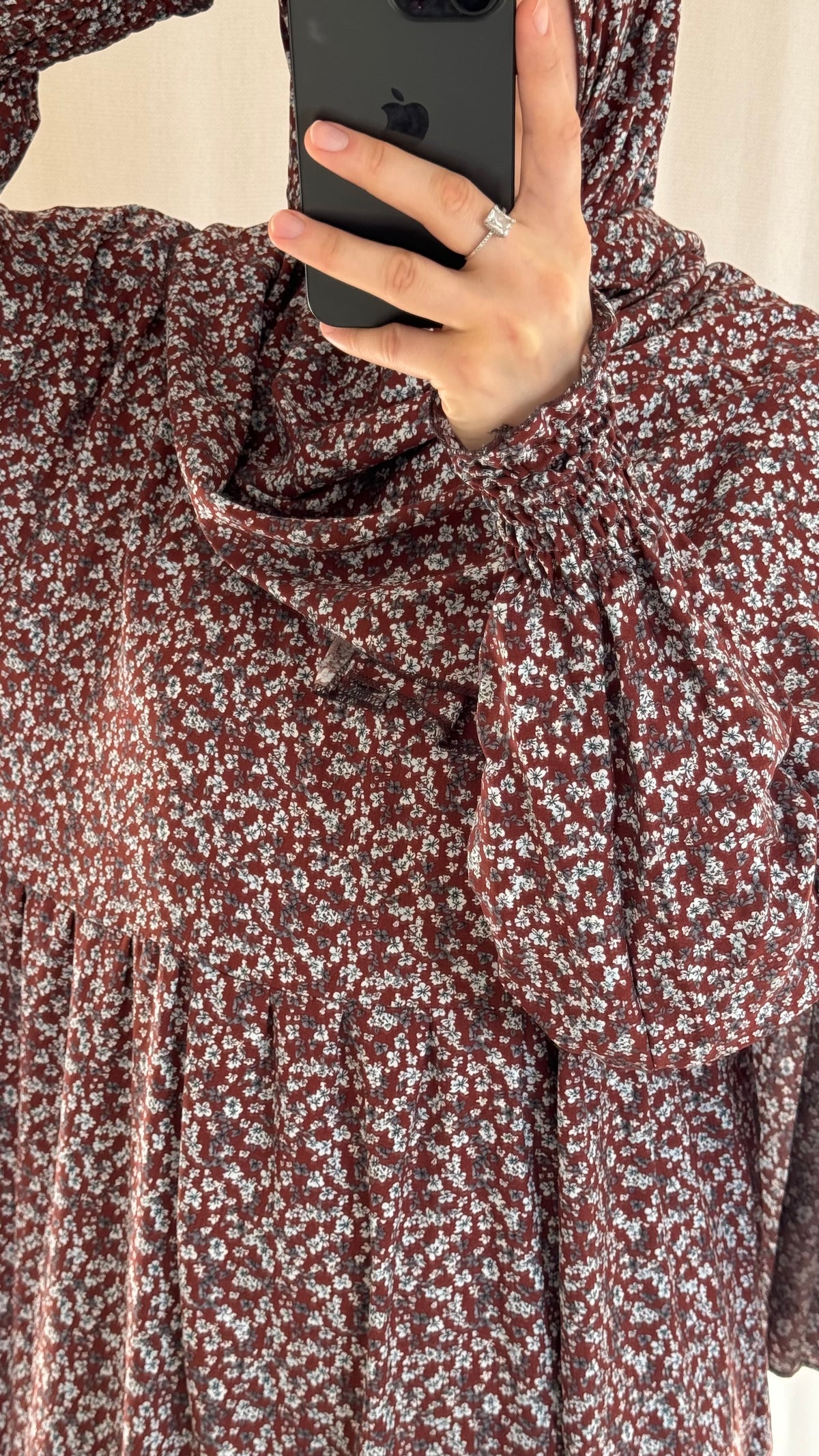 Brown Cotton Prayer Dress - with gathers under chest (Copy)