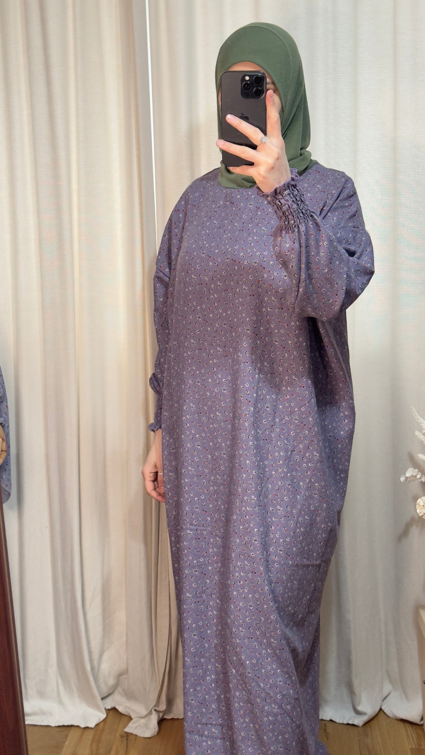 Light Purple Prayer Dress with Attached Hijab, Prayer Dress Set, High Quility Prayer Dress, Muslim Women Gift, Abaya Full Body Cover Dress, Hajj Dress, Prayer Outfit