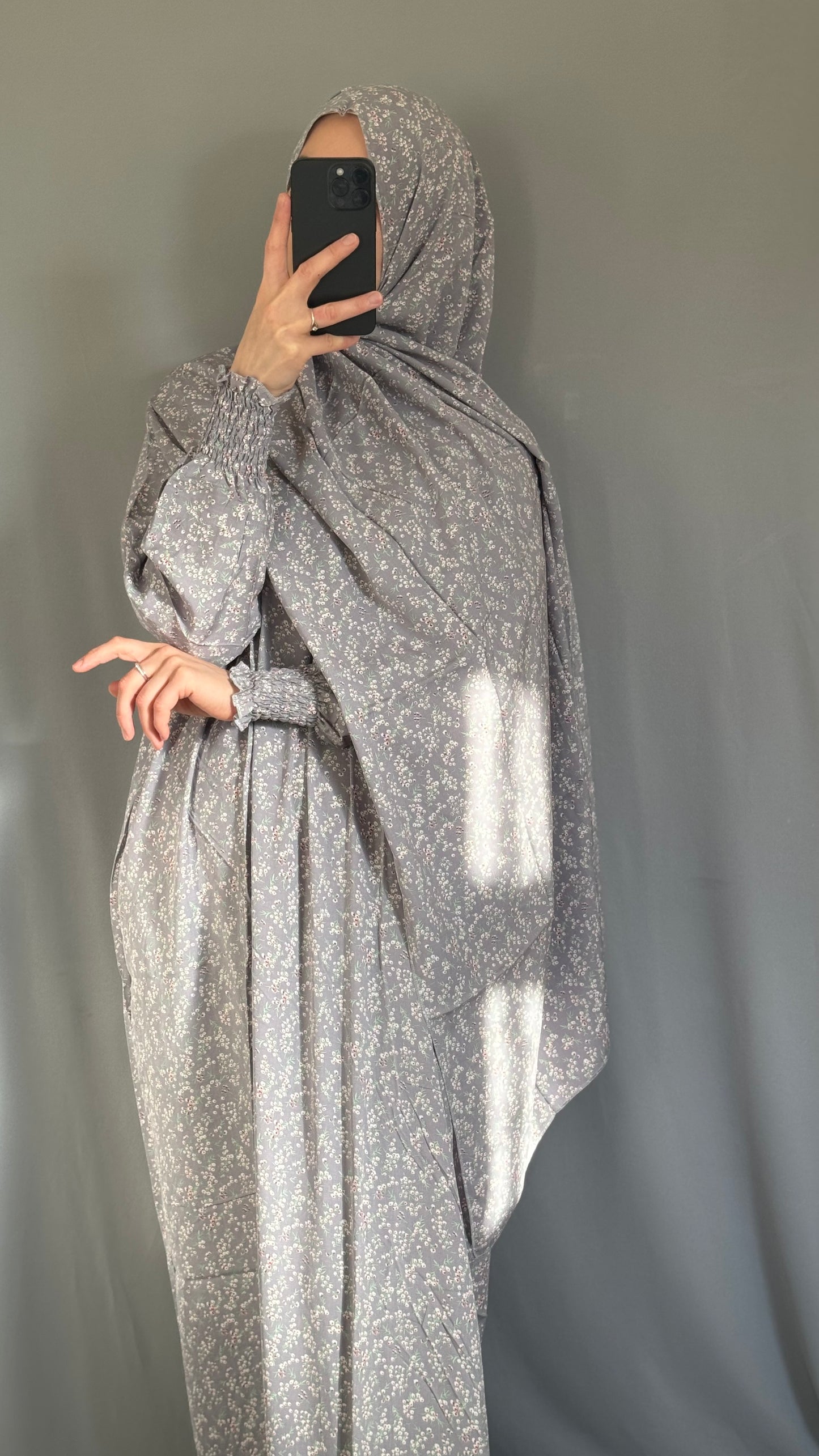 Grey Prayer Dress / Overhead Abaya / Prayer Abaya Set / Prayer Dress for Woman / Prayer Clothes Muslim / Prayer Gown / Prayer Outfit/ Salah Dress / Namaz Dress