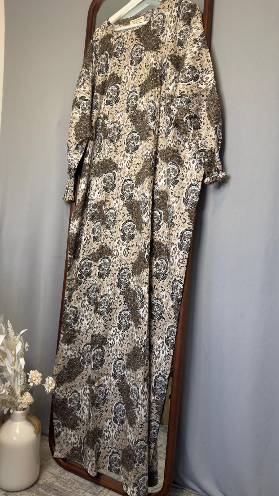 Beige Abaya, Maxi Dress, Solid Abaya, Muslim Women long Dress, Islamic Dress, Hijab, long Sleeve Dress, Kaftan, Modest Clothing, Clothed Abaya