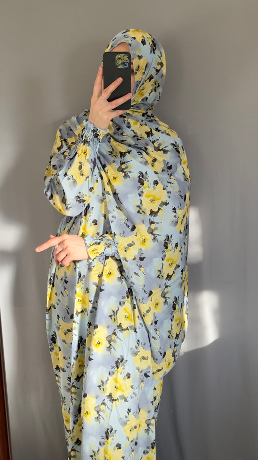 Elegant Blue Prayer Dress, Prayer Outfit, Maxi Dress, Khimar, Islamic Dress, Prayer Abaya, Prayer set, Islamic gift, PrayerHijab, Umrah Abaya, Ramadan Abaya, Prayer Wear for Tarawih