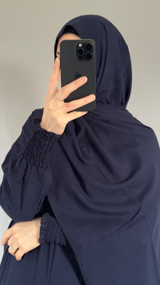 Elegant Navy Blue Prayer Dress, Prayer Outfit, Maxi Dress, Khimar, Islamic Dress, Prayer Abaya, Prayer set, Islamic gift, PrayerHijab, Umrah Abaya, Ramadan Abaya, One Size Prayer Dress