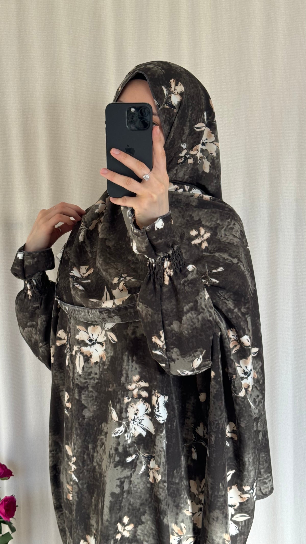 Grey Prayer Dress with Attached and Separate Hijab | Full Coverage Salah Dress for Namaz |
Salah Dress in 3 width Size | Lightweight Prayer Abaya
