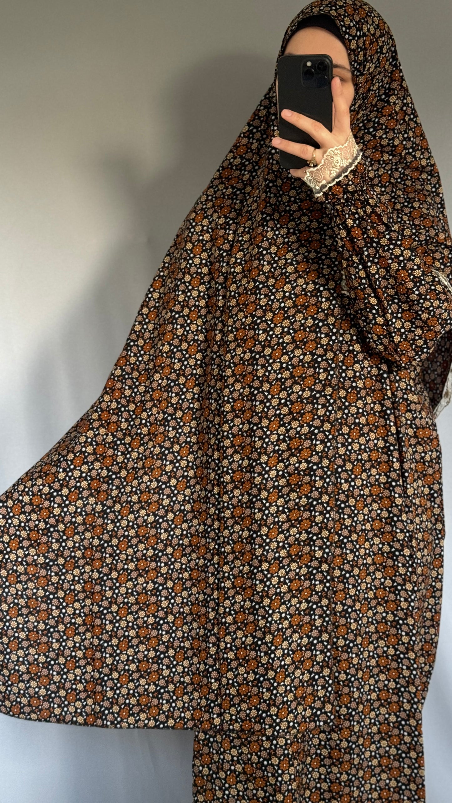 Floral Prayer Dress / Overhead Abaya / Prayer Abaya Set / Prayer Dress for Woman / Prayer Clothes Muslim / Prayer Gown / Prayer Outfit/ Salah Dress / Namaz Dress