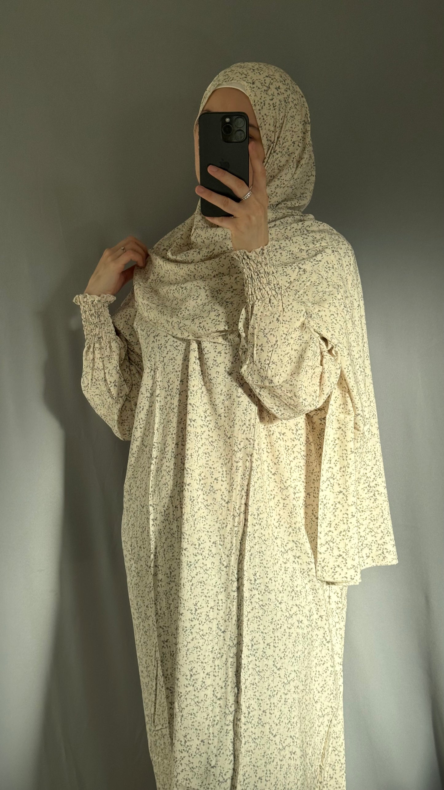 Elegant Beige Prayer Dress, Prayer Outfit, Maxi Dress, Khimar, Islamic Dress, Prayer Abaya, Prayer set, Islamic gift, PrayerHijab, Umrah Abaya, Ramadan Abaya, One Size Prayer Dress