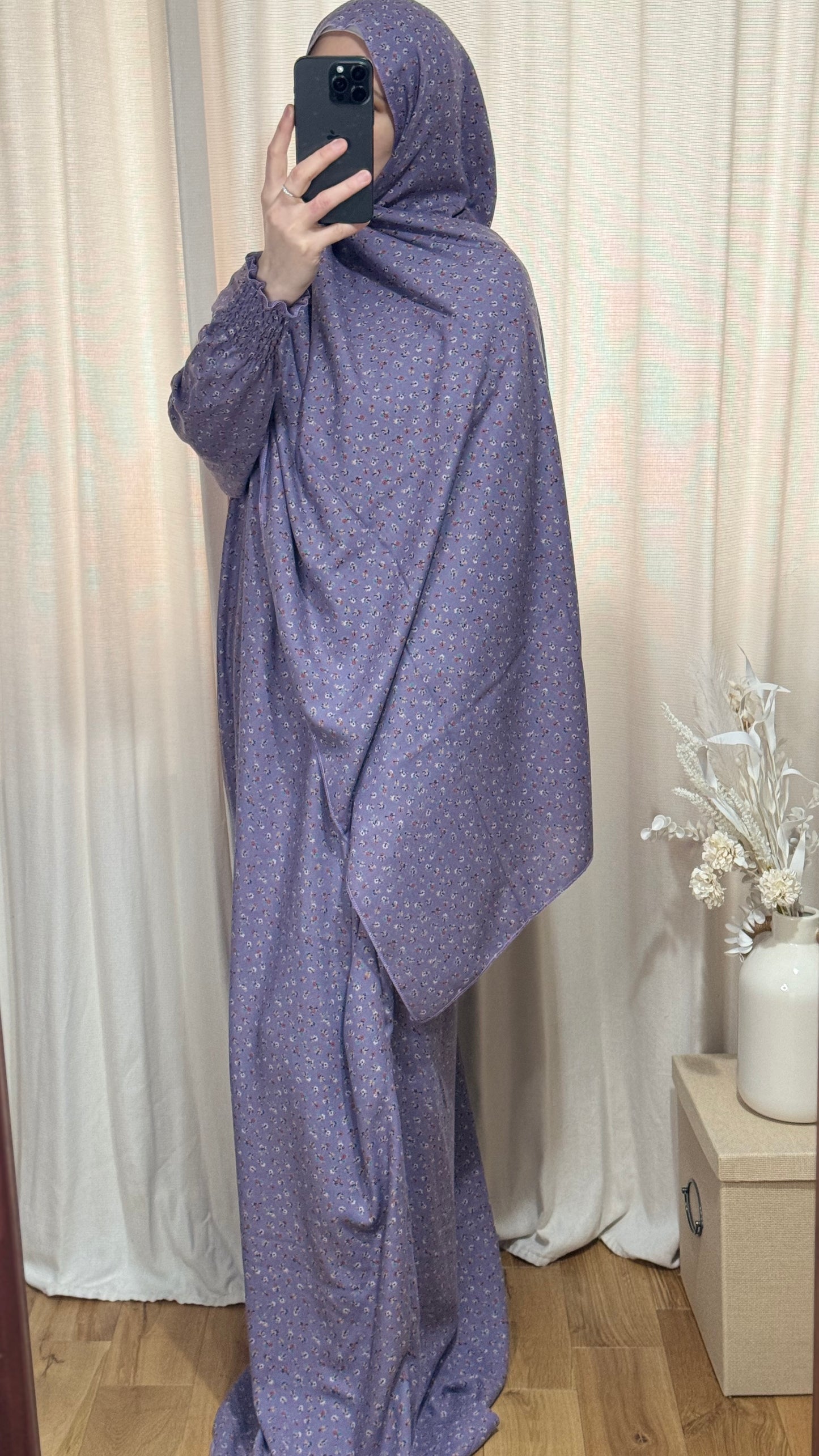 Purple Prayer Dress, PrayerHijab, Prayer Outfit, Maxi Dress, Khimar, Islamic Dress, Prayer Abaya, Prayer set, Islamic gift, Umrah Abaya, Ramadan Abaya, One Size Prayer Dress, Eid gift