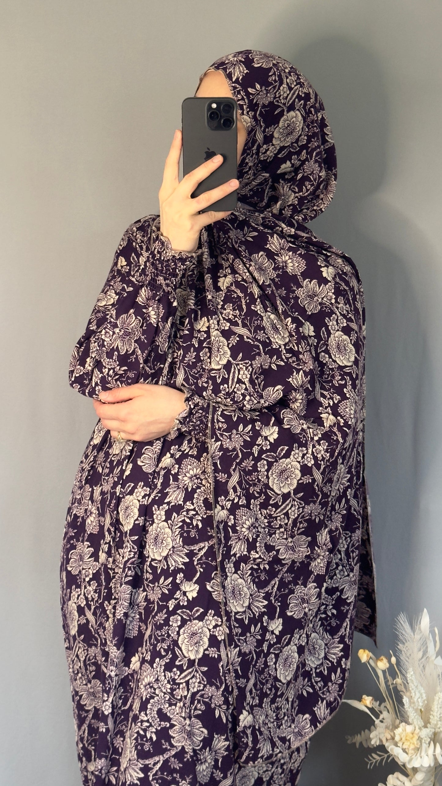 Elegant Prayer Dress, Purple Prayer Outfit, Maxi Dress, Khimar, Islamic Dress, Prayer Abaya, Prayer set, Islamic gift, PrayerHijab, Umrah Abaya, Ramadan Abaya