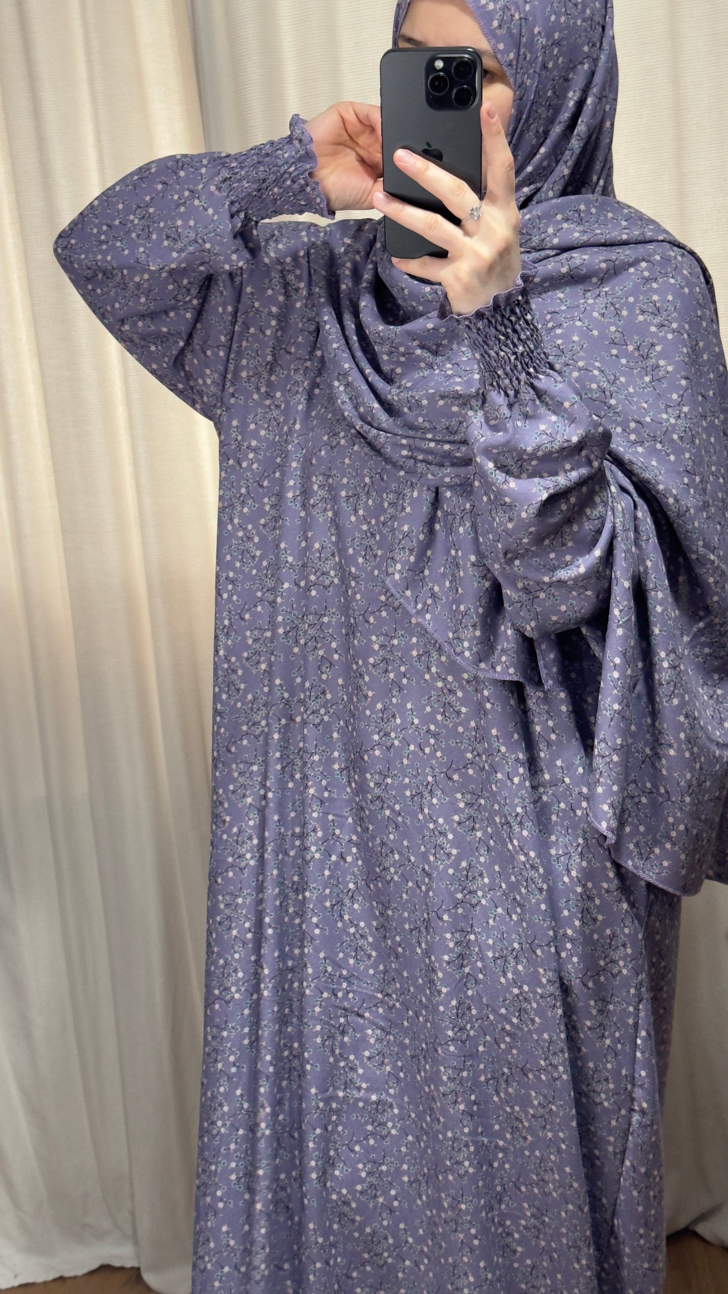 Elegant Purple Prayer Dress, PrayerHijab, Prayer Outfit, Maxi Dress, Khimar, Islamic Dress, Prayer Abaya, Prayer set, Islamic gift, Umrah Abaya, Ramadan Abaya, One Size Prayer Dress