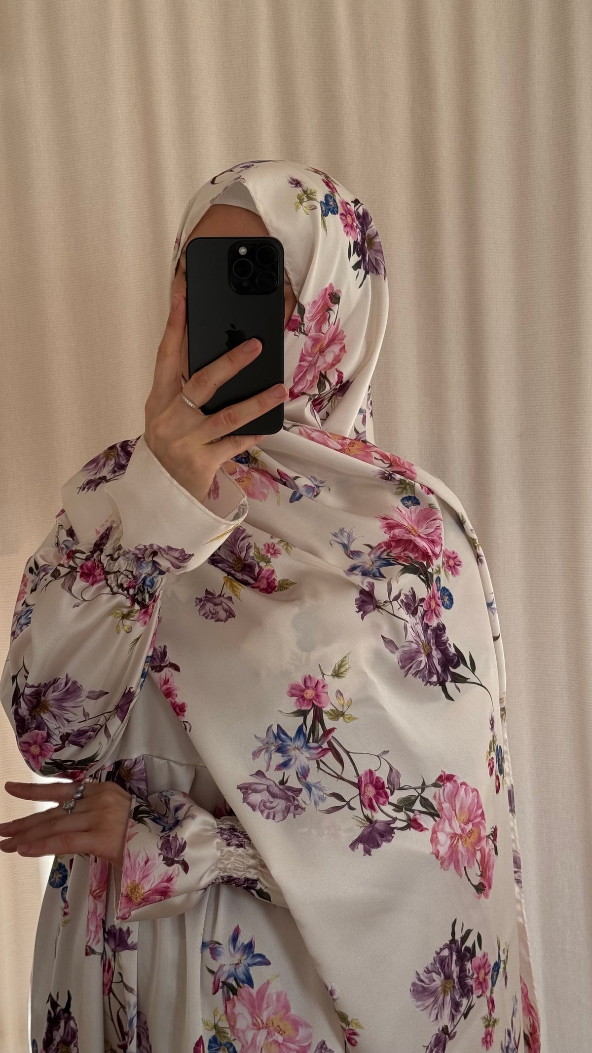 Soft Silk Prayer Dress for Muslim Women with Hijab