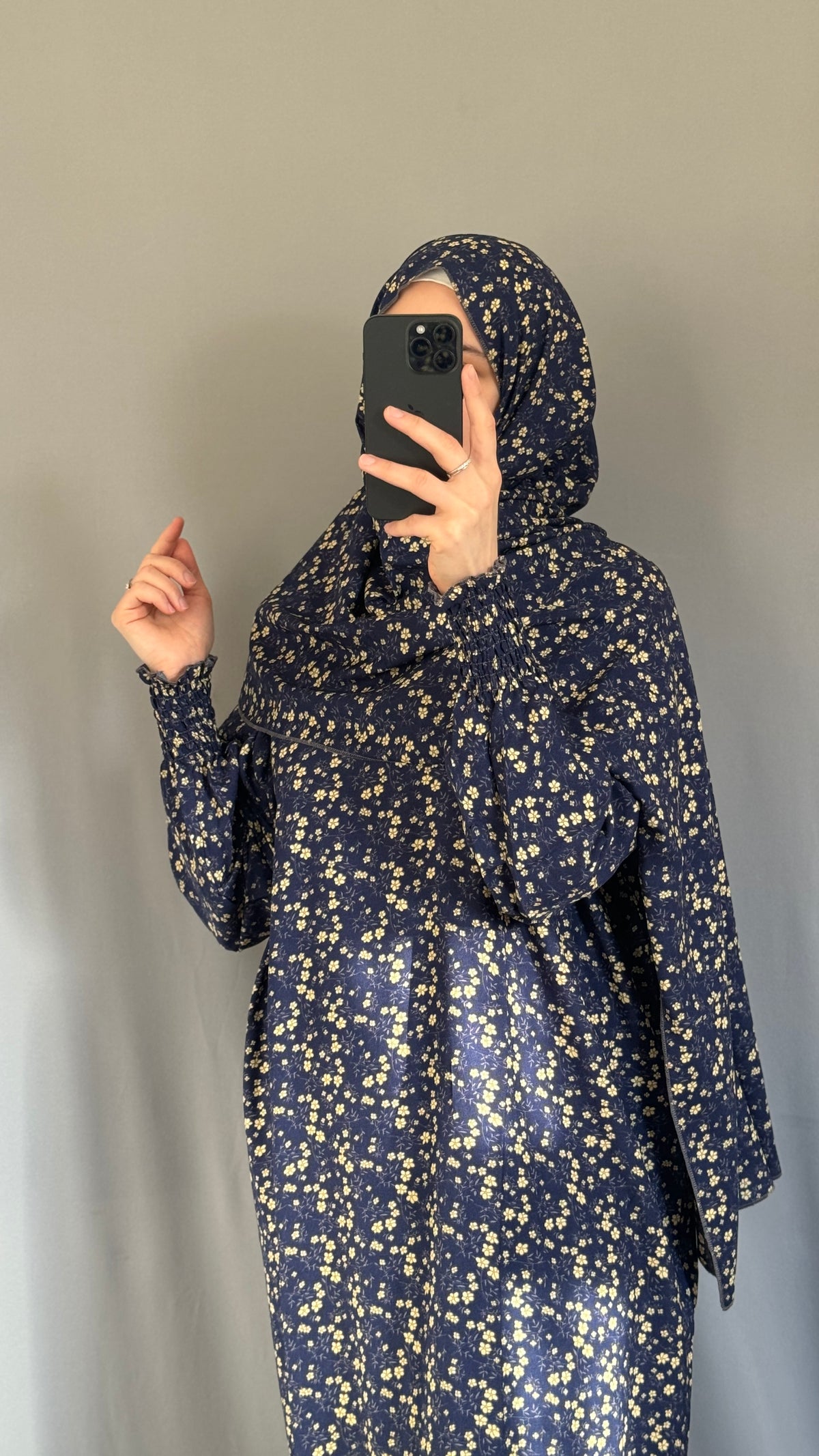 Elegant Navy Blue Prayer Dress, Prayer Outfit, Maxi Dress, Khimar, Islamic Dress, Prayer Abaya, Prayer set, Islamic gift, PrayerHijab, Umrah Abaya, Ramadan Abaya, One Size Prayer Dress