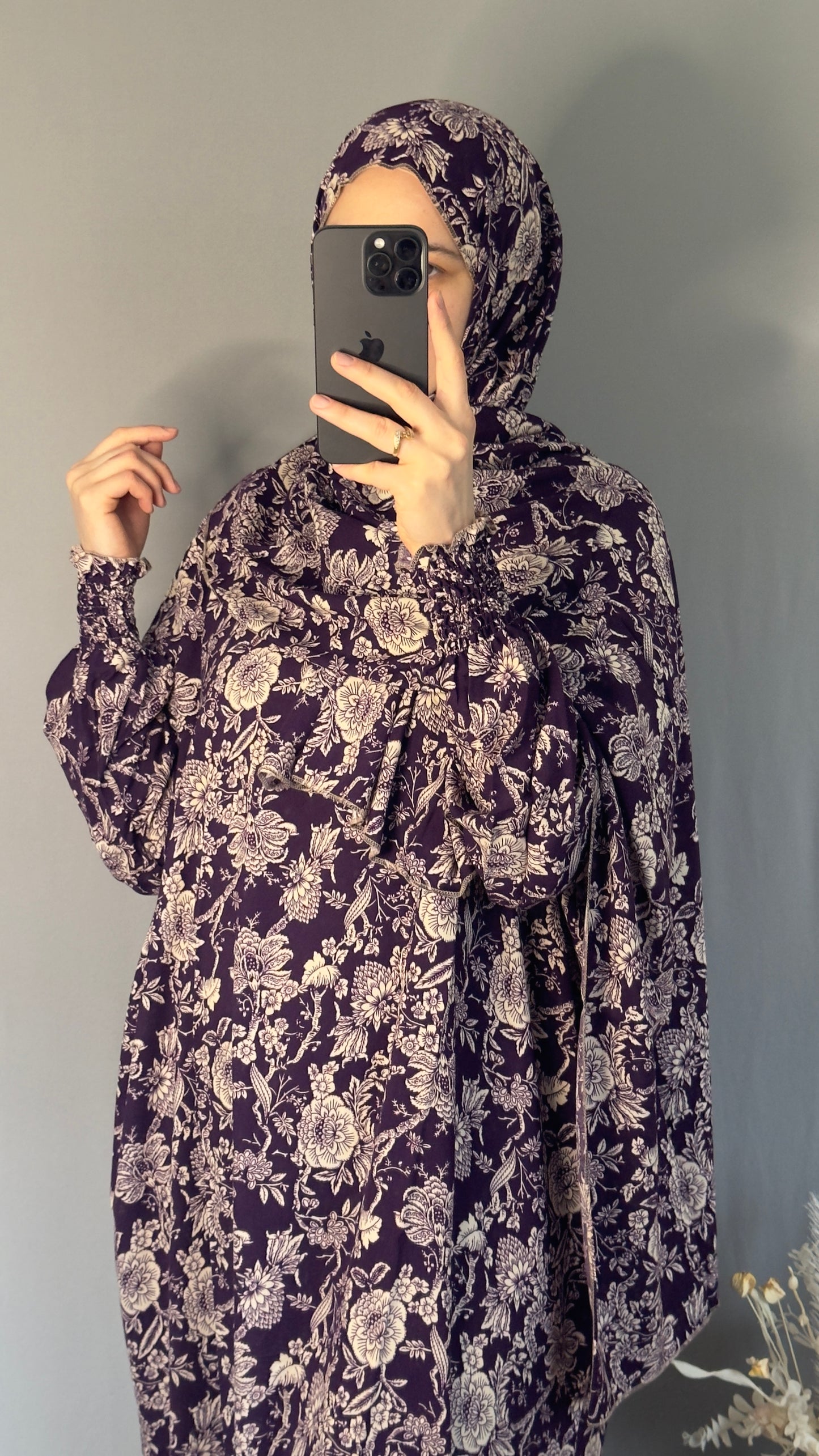 Elegant Prayer Dress, Purple Prayer Outfit, Maxi Dress, Khimar, Islamic Dress, Prayer Abaya, Prayer set, Islamic gift, PrayerHijab, Umrah Abaya, Ramadan Abaya