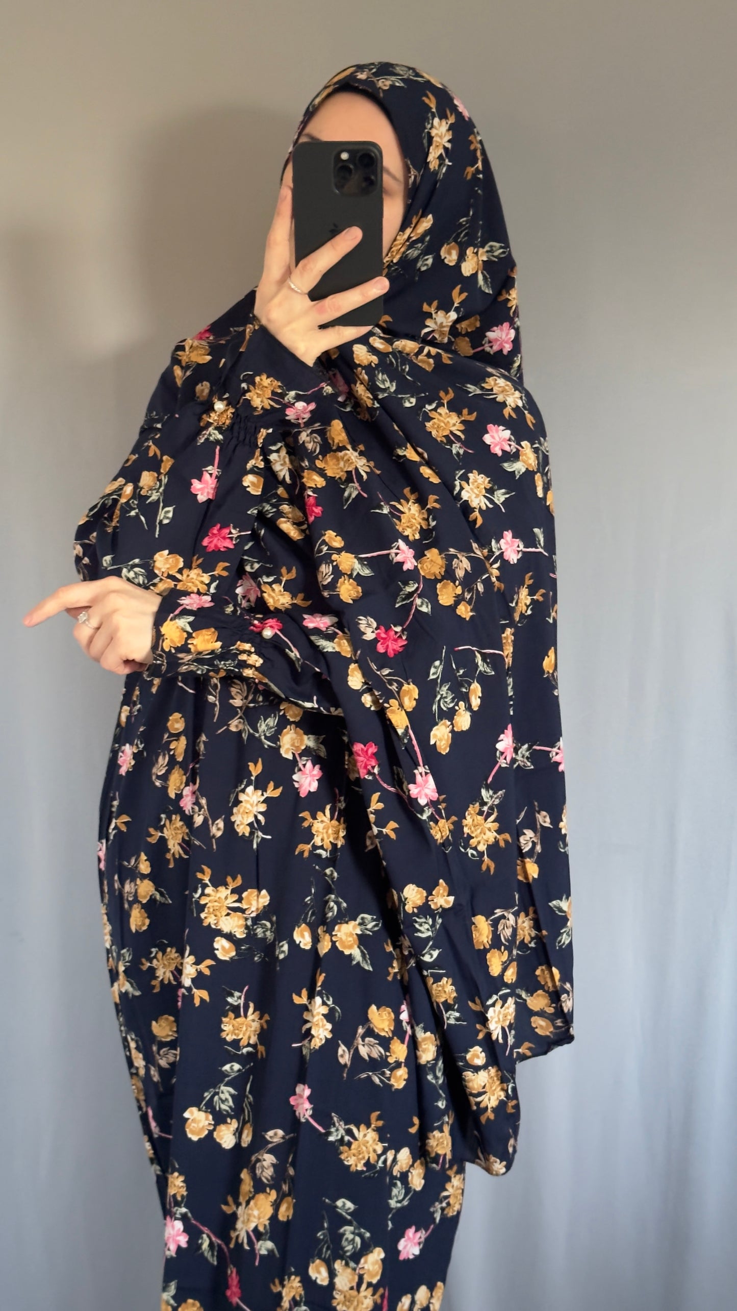 Navy Blue Prayer Dress / Overhead Abaya / Prayer Abaya Set / Prayer Dress for Woman / Prayer Clothes Muslim / Prayer Gown / Prayer Outfit/ Salah Dress / Namaz Dress