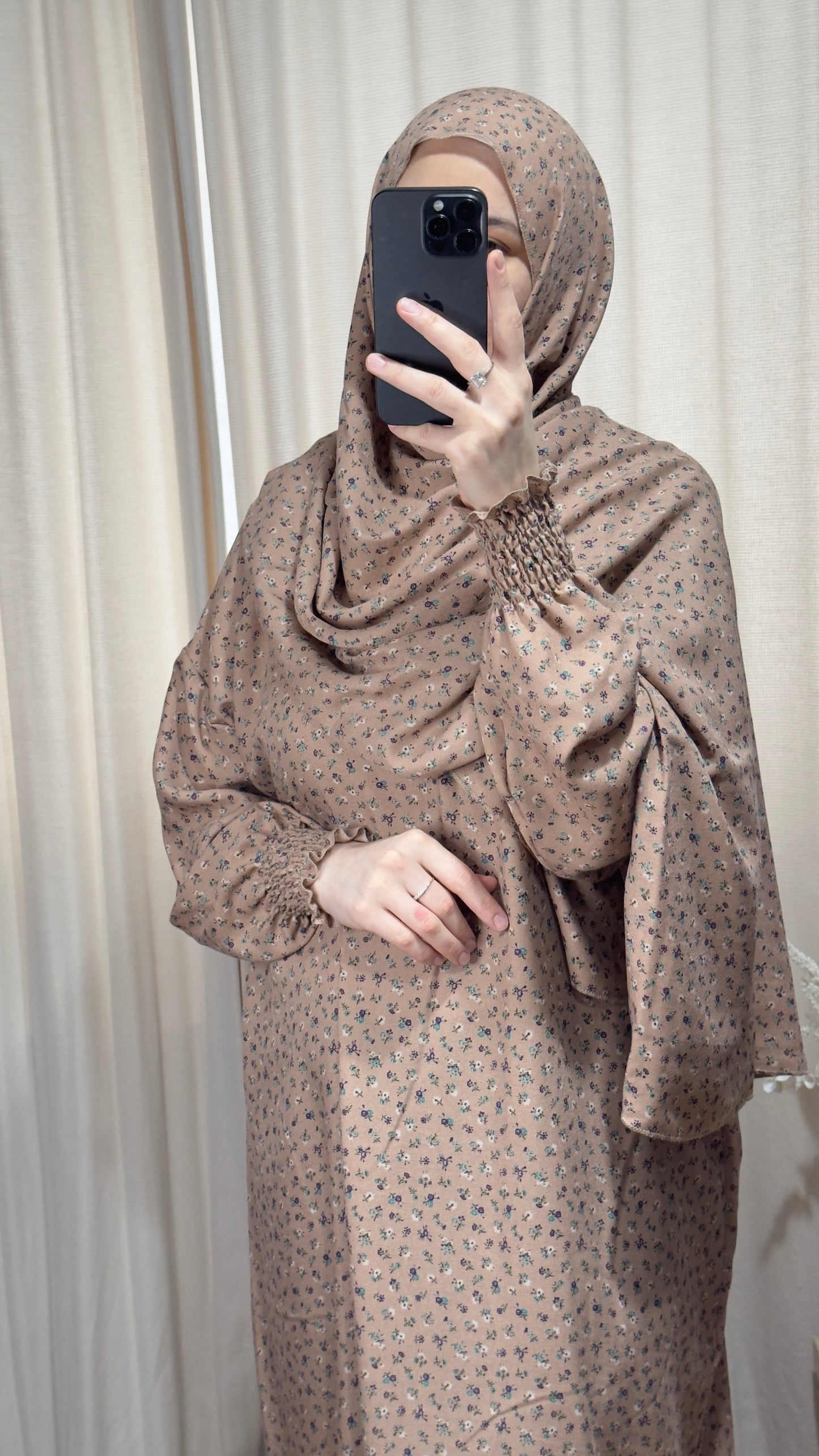 Beige Pink Prayer Dress / Overhead Abaya / Prayer Abaya Set / Prayer Dress for Woman / Prayer Clothes Muslim / Prayer Gown / Prayer Outfit/ Salah Dress / Namaz Dress