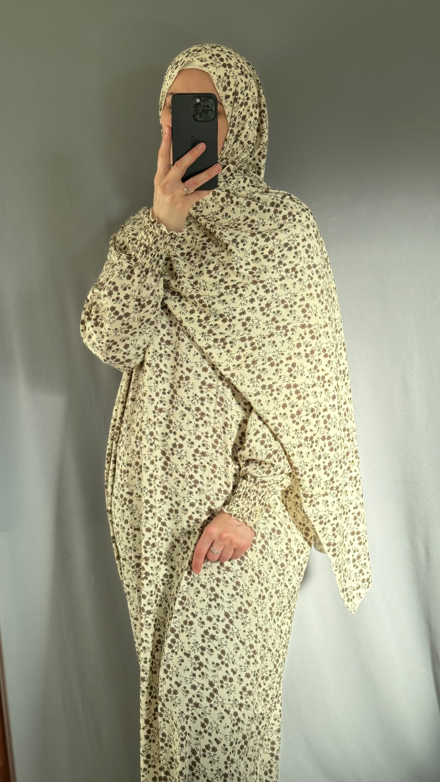 Elegant Beige Prayer Dress, Prayer Outfit, Maxi Dress, Khimar, Islamic Dress, Prayer Abaya, Prayer set, Islamic gift, PrayerHijab, Umrah Abaya, Ramadan Abaya, One Size Prayer Dress