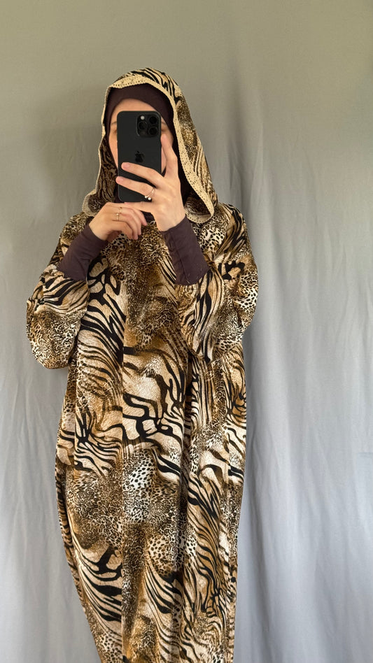 Hooded leopard Prayer Dress, Prayer Dress Set, High Quility Prayer Dress, Muslim Women Gift, Abaya Full Body Cover Dress, Ramadan Dress, Prayer Outfit