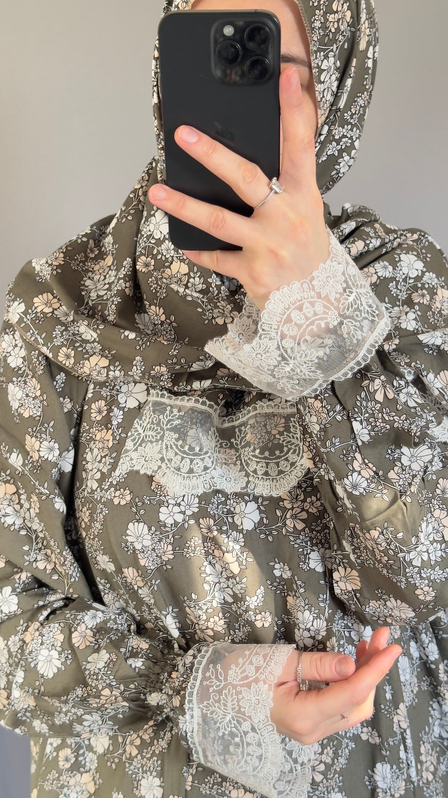 Olive Green Cotton Prayer Dress, Prayer clothes for women, Islamic Prayer dress, Prayer Outfit, Prayer Set, Prayer Hijab, Salah dress, Islamic Gift, Muslim clothing, Prayer abaya