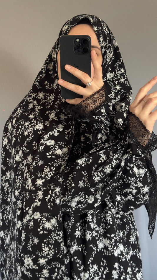 Black Luxury Prayer Dress, Prayer Jilbab, Prayer Abaya, Two Piece Prayer dress muslim, Salah dress, Prayer set, Prayer outfit, Prayer clothes woman, muslim Prayer dress, Islamic gift