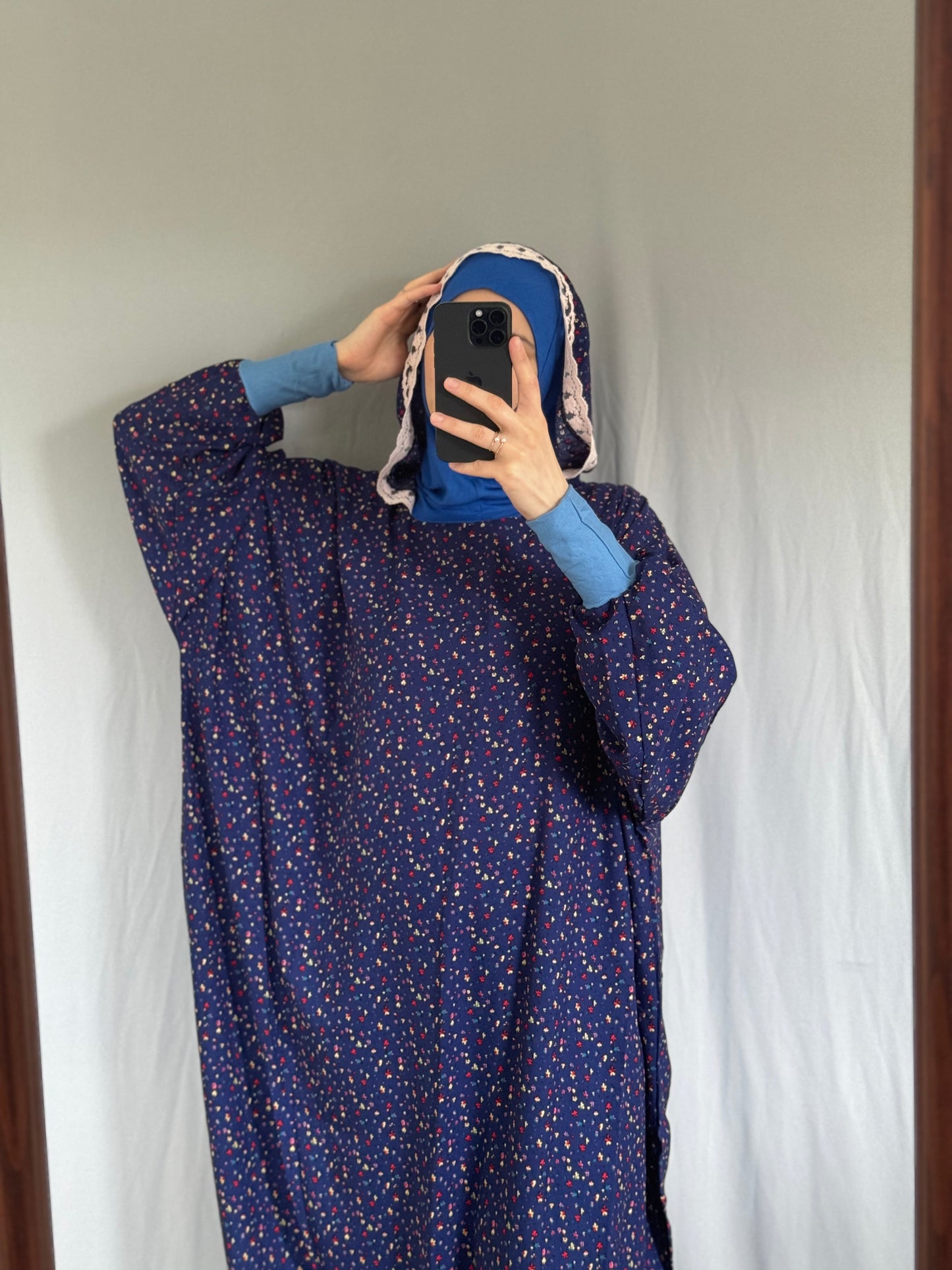 One Piece Oversize Prayer Dress, Blue Prayer Dress Set, High Quility Prayer Dress, Muslim Women Gift, Abaya, Full Body Cover Dress, Hajj Dress, Prayer Outfit, Eid gift