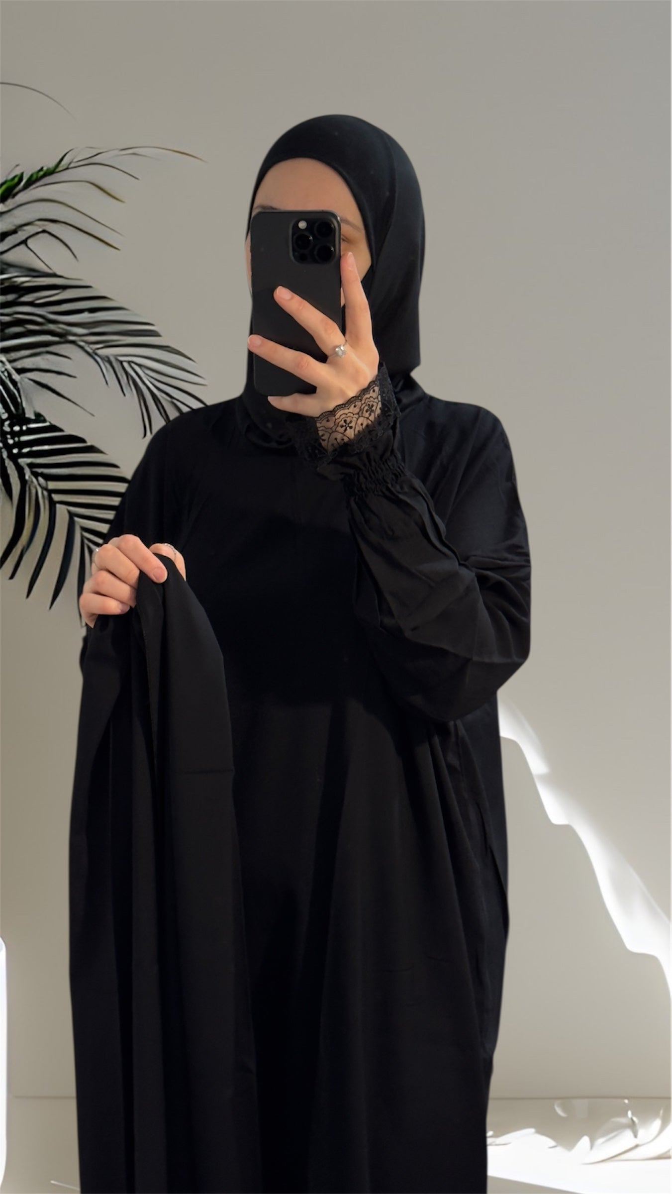 Black One Piece Prayer dress with Built In Jersey Bonnet, Prayer Abaya with integrated Hijab, Salah dress, Prayer set, Prayer outfit,Prayer clothes for women, Islamic Prayer dress, Ramadan Abaya