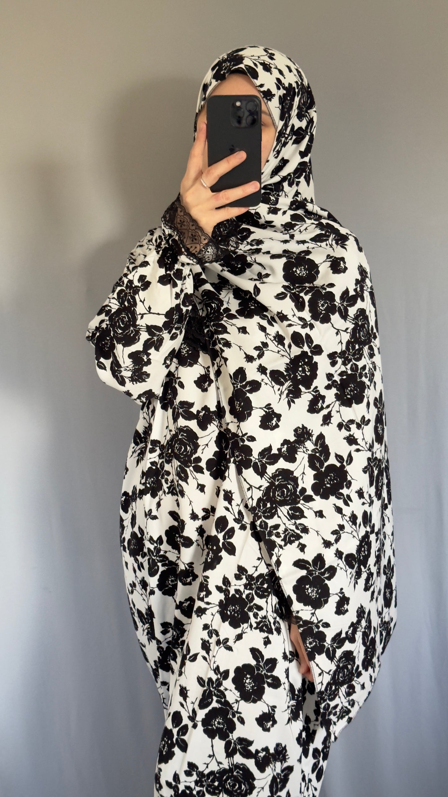 Luxury Black & White Prayer Dress, Prayer Jilbab, Prayer Abaya, Two Piece Prayer dress muslim, Salah dress, Prayer set, Prayer outfit, Prayer clothes woman, muslim Prayer dress, Islamic gift