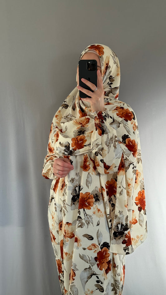 Elegant Beige Prayer Dress, Prayer Outfit, Maxi Dress, Khimar, Islamic Dress, Prayer Abaya, Prayer set, Islamic gift, PrayerHijab, Umrah Abaya, Ramadan Abaya, One Size Prayer Dress