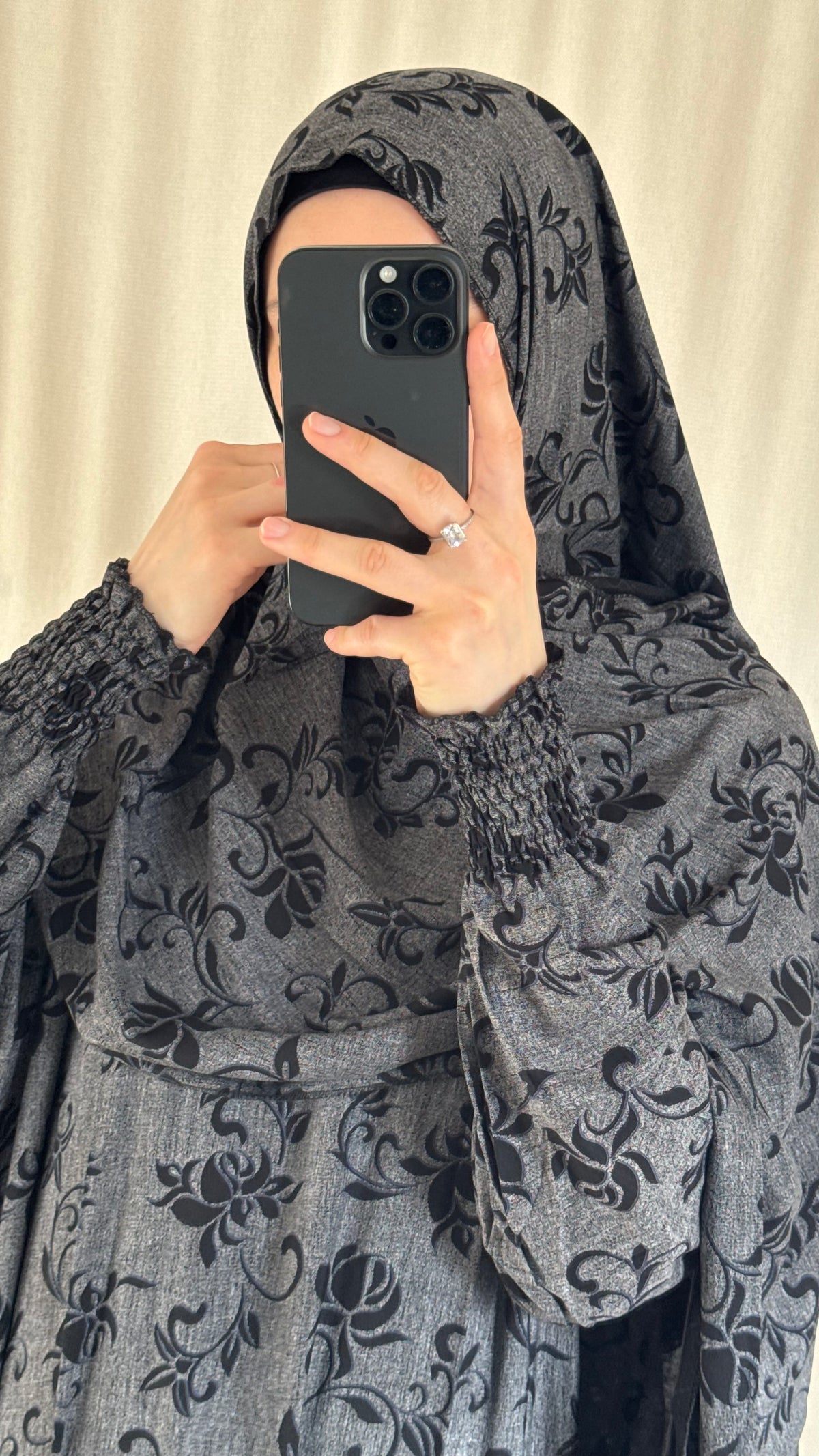 Grey Prayer Dress with Attached and Separate Hijab | Full Coverage Salah Dress for Namaz |
Breathable Cotton Salah Dress in 3 width Size | Lightweight Prayer Abaya