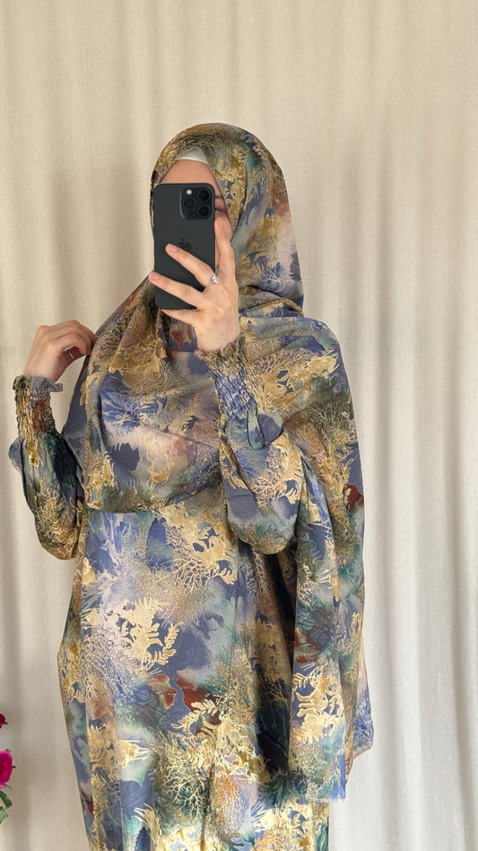 Women's One-Piece Prayer Dress with Attached and Separate Hijab | Full Coverage Salah Dress for Namaz |
Breathable Cotton Salah Dress in 3 width Size | Lightweight Prayer Abaya