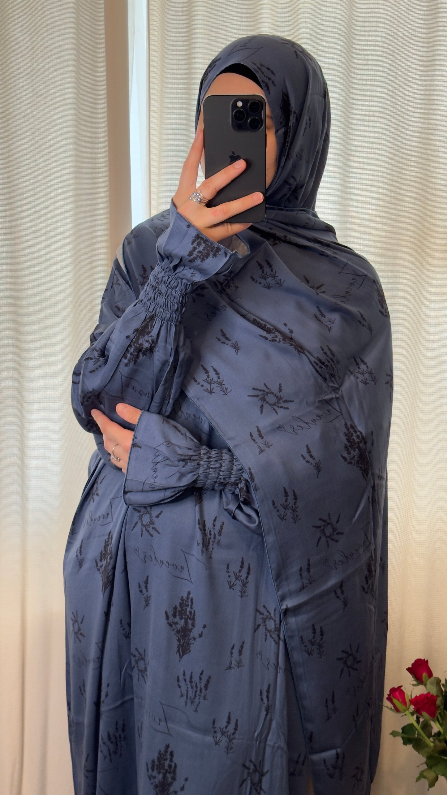 Luxury Blue Prayer Dress, Islamic Prayer dress, Prayer abaya, Prayer clothes for women, Prayer Outfit, Prayer Set, Prayer Hijab, Salah dress, Islamic Gift, Muslim clothing,