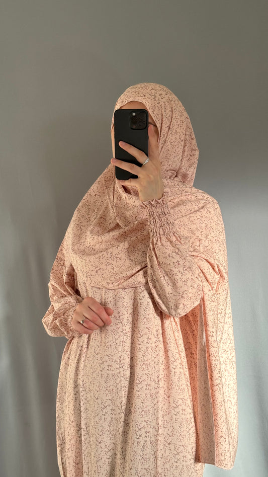 Elegant Pink Prayer Dress, Prayer Outfit, Maxi Dress, Khimar, Islamic Dress, Prayer Abaya, Prayer set, Islamic gift, PrayerHijab, Umrah Abaya, Ramadan Abaya, One Size Prayer Dress