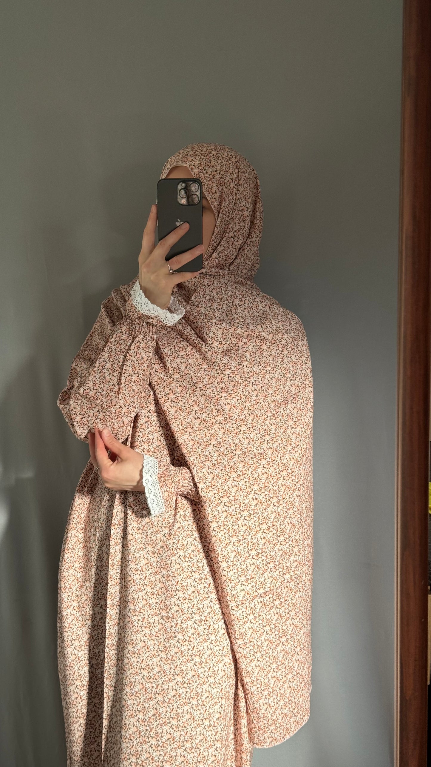 Floral Pink Prayer Dress, Prayer clothes for women, Islamic Prayer dress, Prayer Outfit, Prayer Set, Prayer Hijab, Salah dress, Islamic Gift, Muslim clothing, Prayer abaya