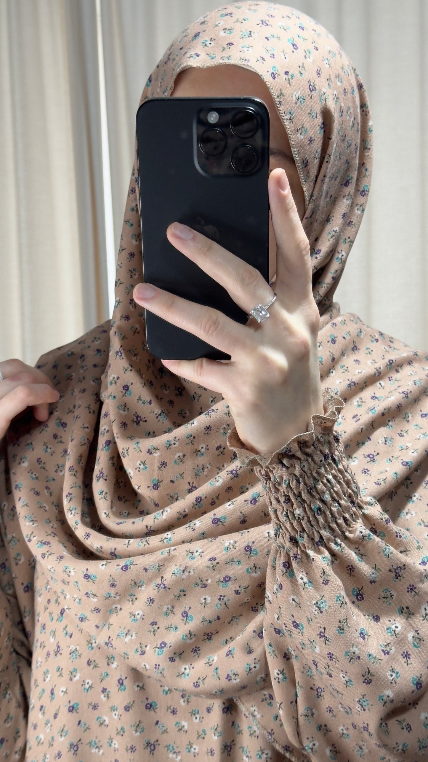 Beige Pink Prayer Dress / Overhead Abaya / Prayer Abaya Set / Prayer Dress for Woman / Prayer Clothes Muslim / Prayer Gown / Prayer Outfit/ Salah Dress / Namaz Dress