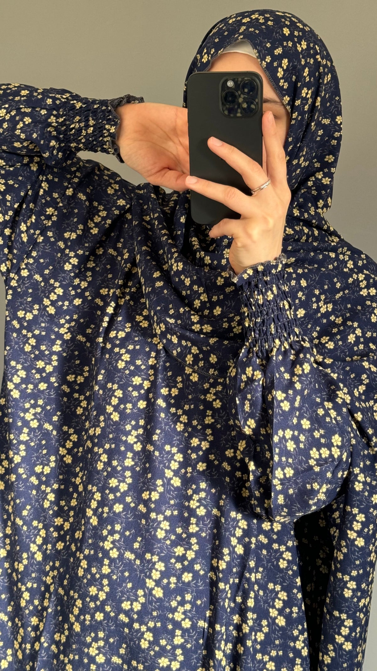 Elegant Navy Blue Prayer Dress, Prayer Outfit, Maxi Dress, Khimar, Islamic Dress, Prayer Abaya, Prayer set, Islamic gift, PrayerHijab, Umrah Abaya, Ramadan Abaya, One Size Prayer Dress