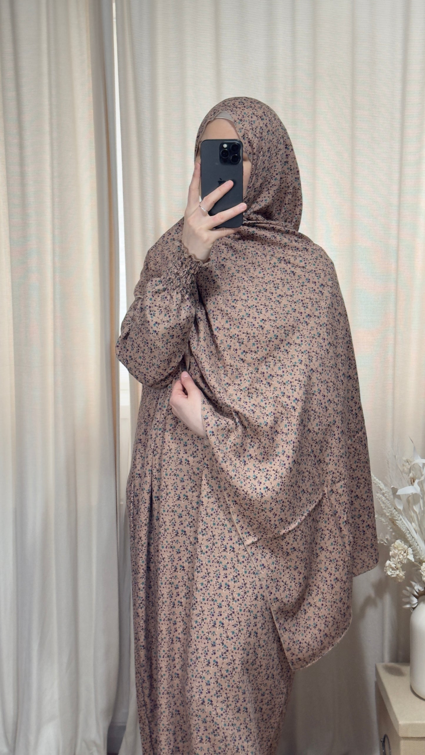 Dusty Pink Prayer Dress, PrayerHijab, Prayer Outfit, Maxi Dress, Khimar, Islamic Dress, Prayer Abaya, Prayer set, Islamic gift, Umrah Abaya, Ramadan Abaya, One Size Prayer Dress, Eid gift
